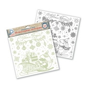 Украшение оконное 78089 Ежик на лыжах  с раскраской- 30x29см