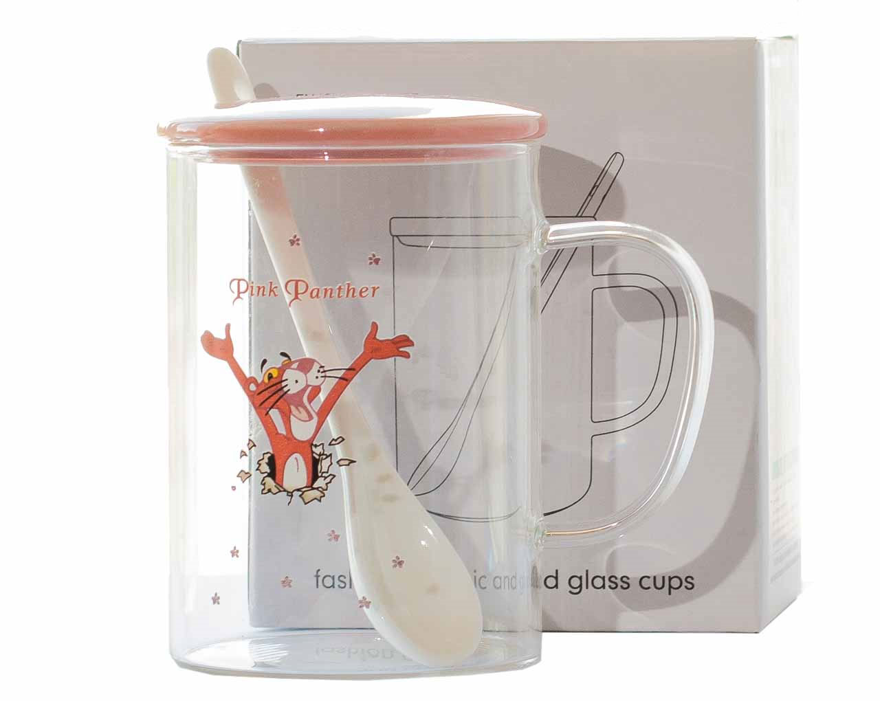 Кружка с ложкой и крышкой MUG-223  420мл  8,8х11,2см