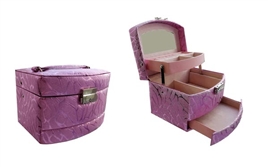 Шкатулка для бижутерии CX7341, розовая 15,5х12х11см