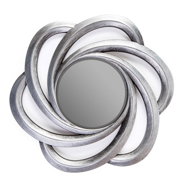 Зеркало 090-1 ( 24см рама х 10,5см зеркало ) серебро
