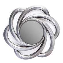 Зеркало 090-1 ( 24см рама х 10,5см зеркало ) серебро