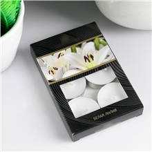 Набор чайных свечей ароматизированных Белая лилия в подарочной коробке, 6 шт 4820496