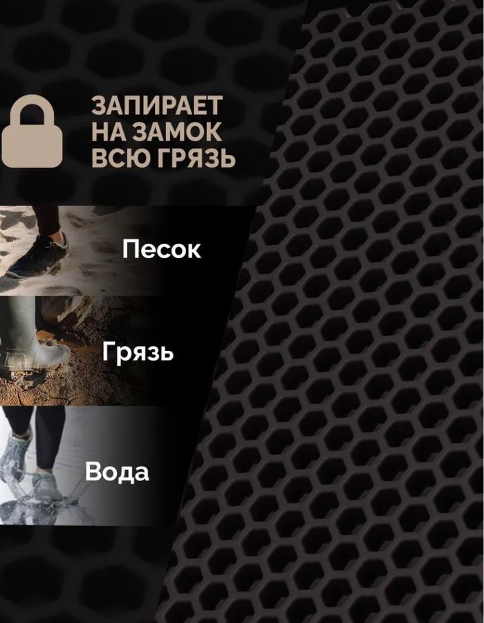 Коврик ячеистый, грязесборный  40*60*1,2см VORTEX 20096