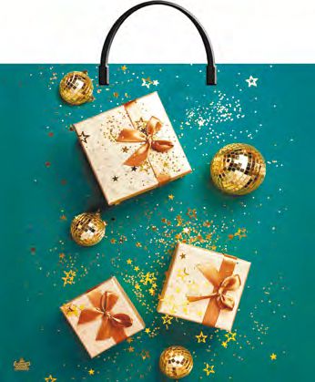 Мешок с пластиковыми ручками Золотые подарки 36х37см, 100мкм н00205935