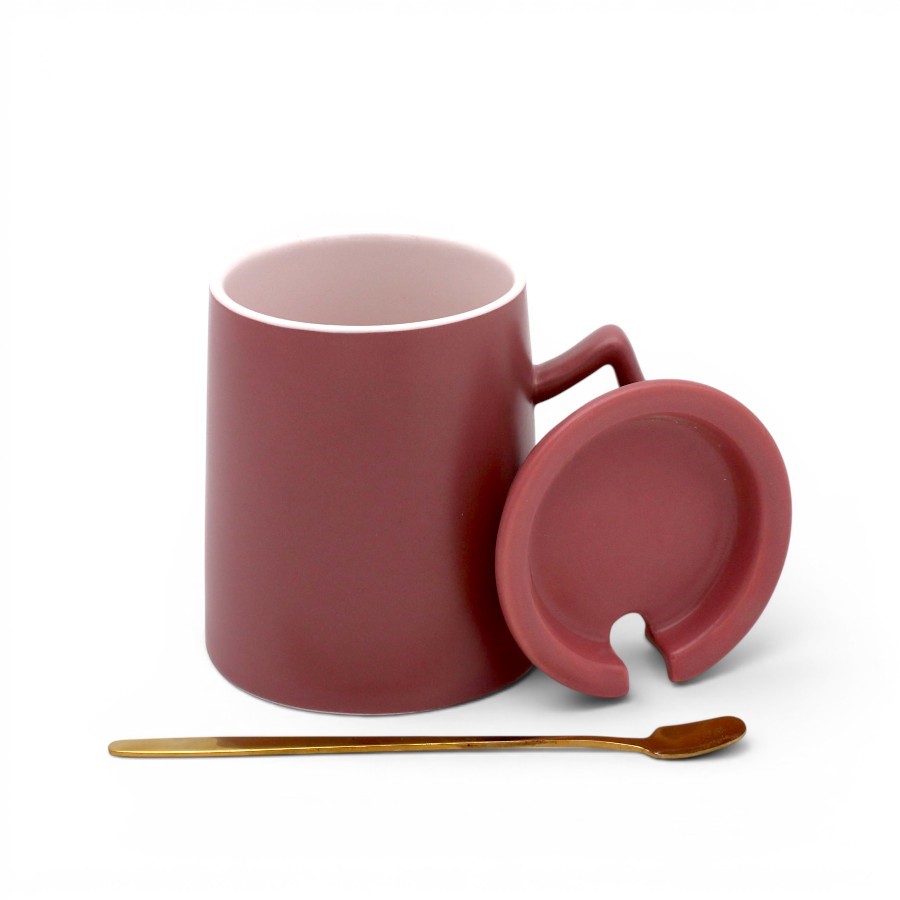 Набор чайный SET-101 (400мл 7,5х10,5см кружка, ложка, крышка)