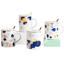 Набор чайный SET-84 (420мл 8,5х10,2см кружка, ложка, крышка)