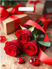 Мешок с ручками Три красные розы 40х31см, 60мкм,  н00242918