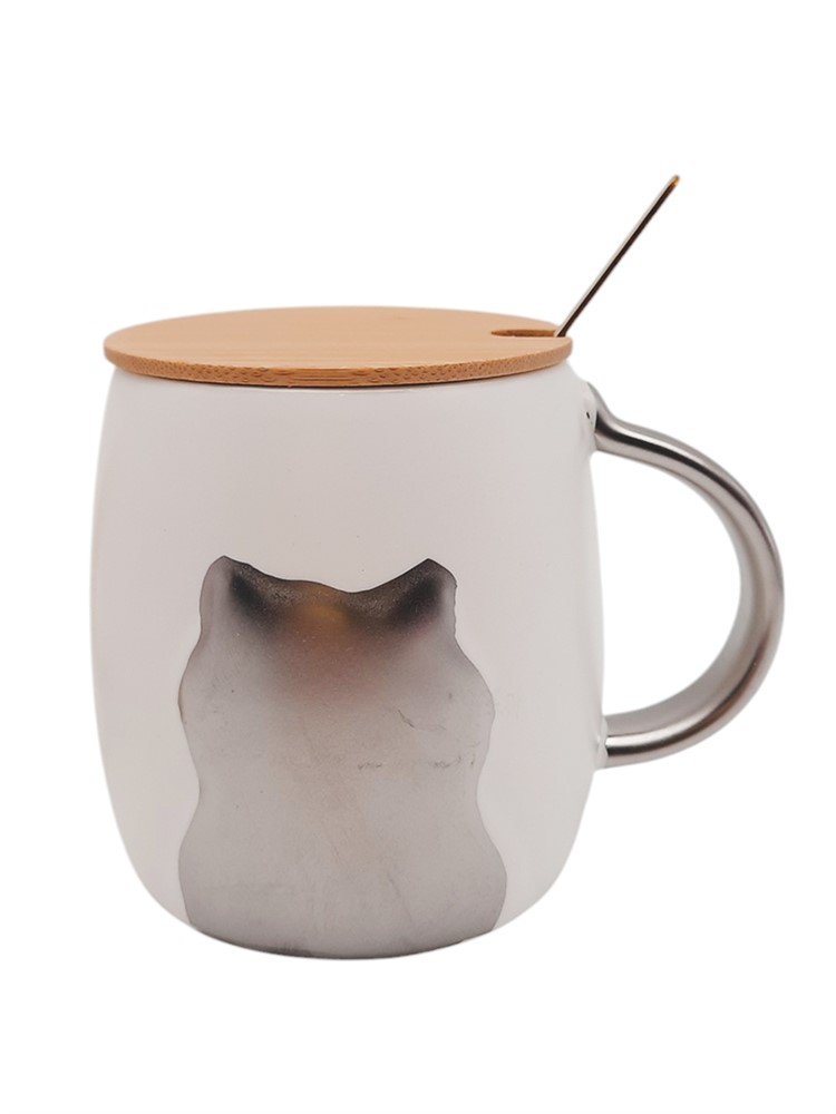 Кружка с ложкой и крышкой в наборе MUG-501 470мл 7,8х9,8см