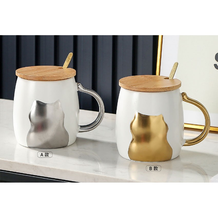 Кружка с ложкой и крышкой в наборе MUG-501 470мл 7,8х9,8см