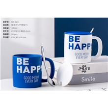 Кружка с ложкой и крышкой в наборе MUG-503 400мл 8,3х10,4см