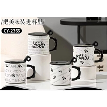 Кружка с ложкой и крышкой в наборе MUG-507 380мл 9х8,5см