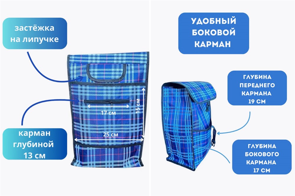 Хозяйственная сумка 1606 цвет №2 синий 44х30х17см