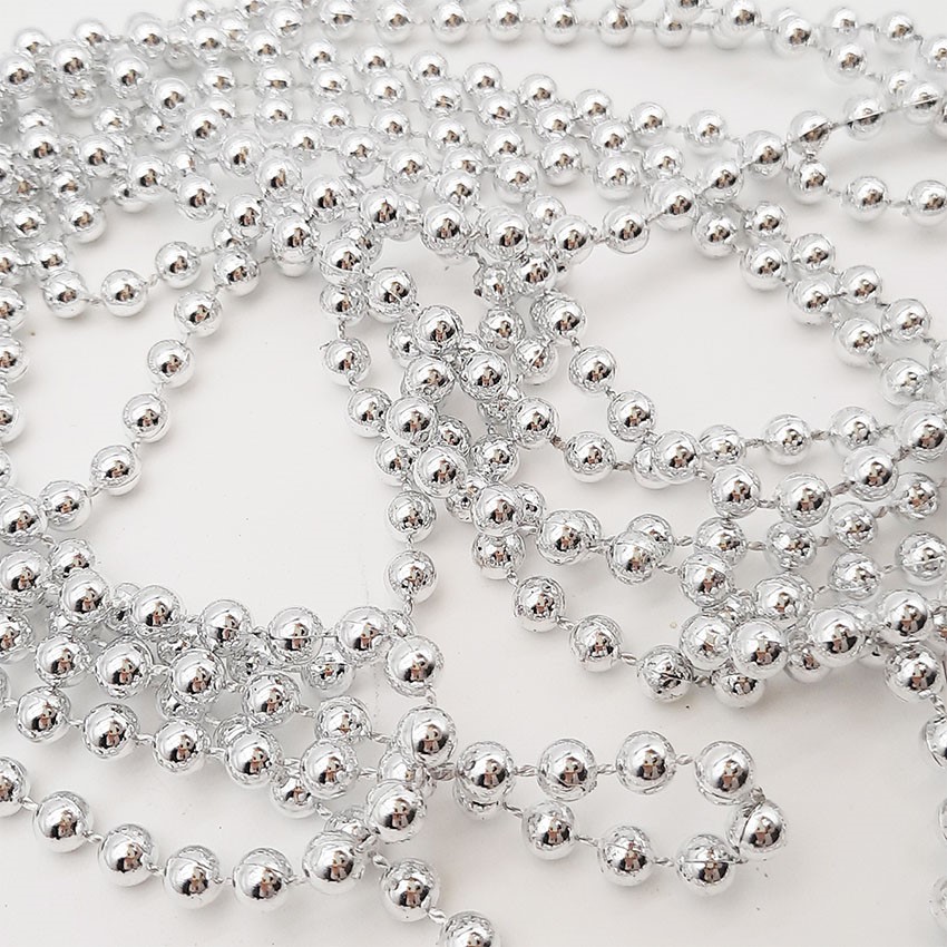 Елочное украшение «Бусы» BUS5-2,7M 5мм х 2,7м Цвет№3 Серебро