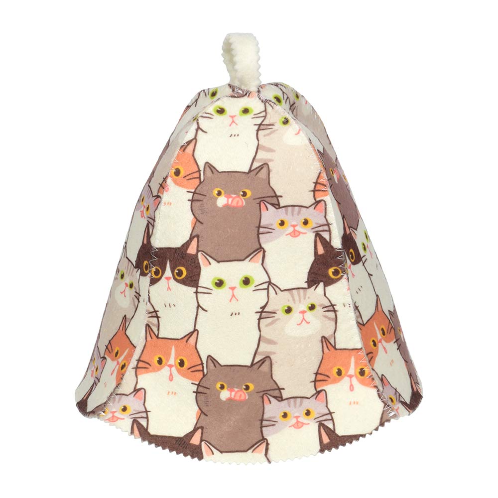 Шапка для бани и сауны Котики Банные штучки, войлок 41506