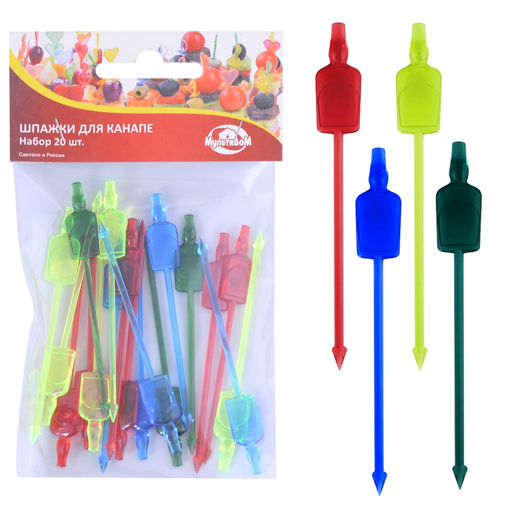 Шпажки для канапе Бар. Набор 20шт. Длина 8,5 см. МТ76-109