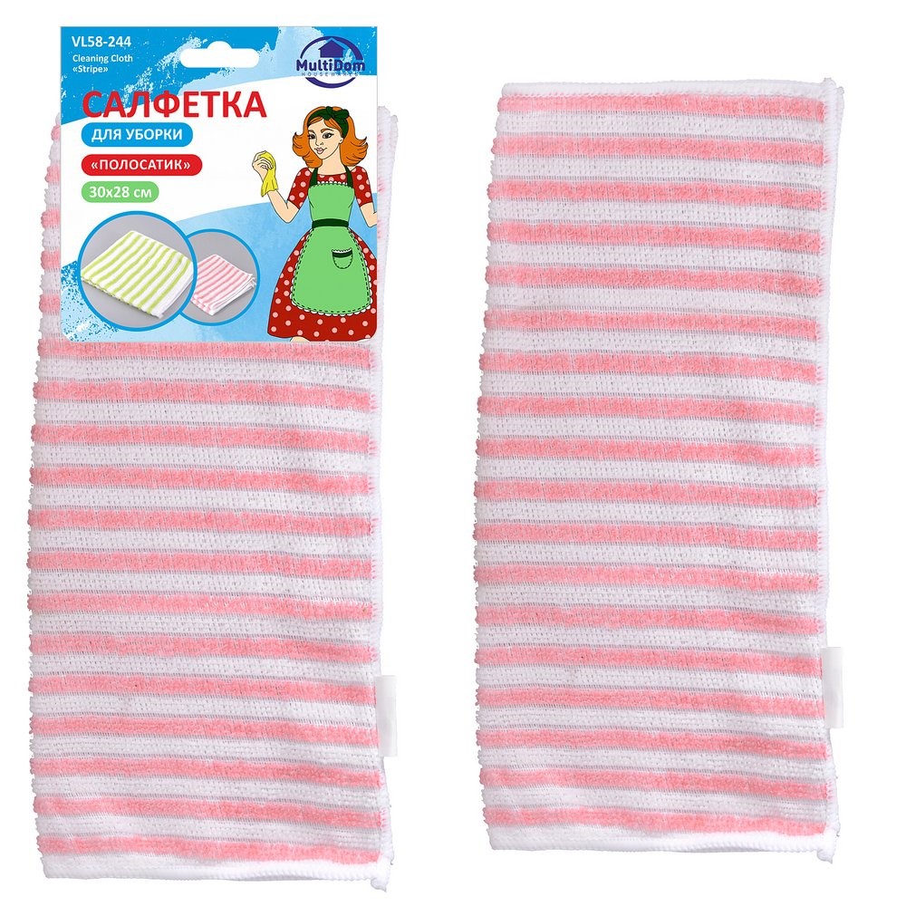 Салфетка для уборки Полосатик. Размер 30х28см. VL58-244