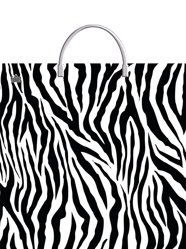 Мешок с пластиковыми ручками Зебра 35х36см, 85 мкм н00292246