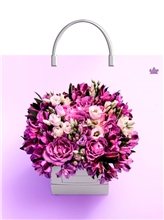 Мешок с пластиковыми ручками Лиловый букетик 35х36см, 85мкм н00269893