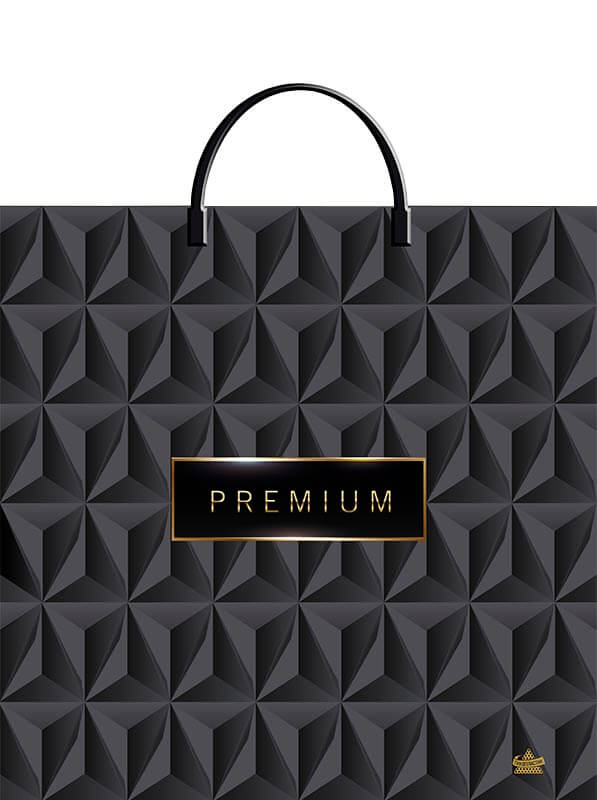 Мешок с пластиковыми ручками Премиум Блэк 35х36см, 85мкм н00255856