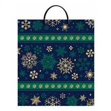 Мешок с пластиковыми ручками Изумрудные снежинки 44х40см, 100мкм н00225510