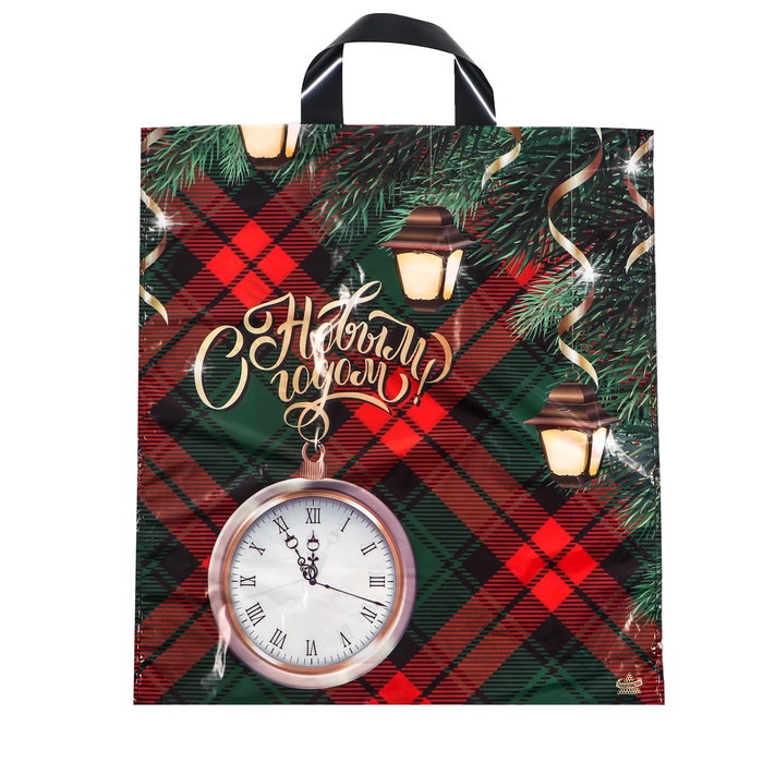 Мешок с ручками Часы с фонариками 42х38см, 37мкм н00225518