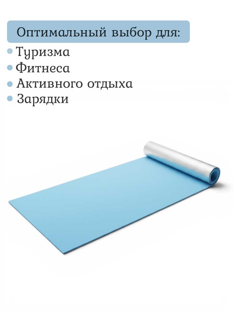 Коврик туристический MAT2601  180*50*0,5см 15шт-кор (ШК голубого)
