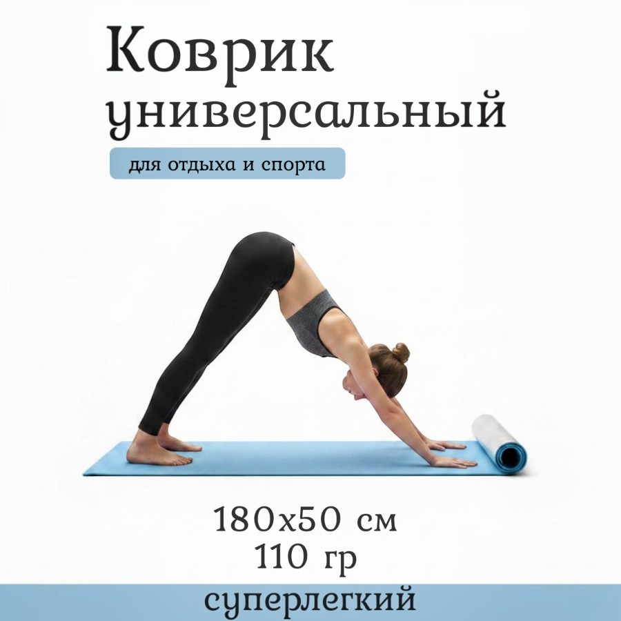 Коврик туристический MAT2601  180*50*0,5см 15шт-кор (ШК голубого) ( без скидки   )